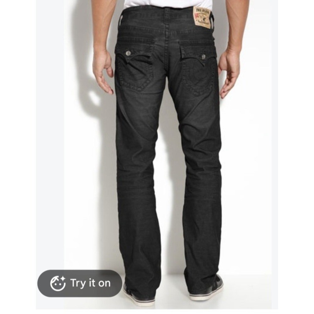 True Religion Jeans Ricky Mens Black Corduroy Pants Size 31 inseam 33